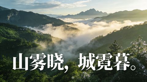 山雾晓，城霓暮——山间清晨的雾气与城市黄昏的霓虹